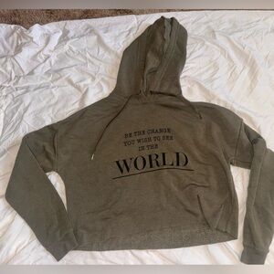 Rue21 Olive Green Cropped Hoodie